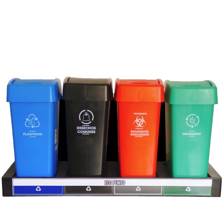118049-4 Punto Ecológico con Estructura Base de 4 tachos | 50-53 litros