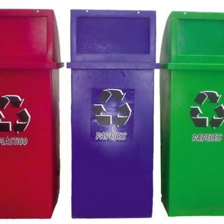 Punto ecológico con 3 tachos plásticos | 90 litros